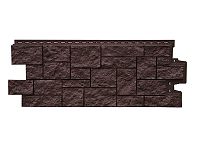 Фасадная панель 1110*417 (978*388) GL Дикий камень Classic шоколадный