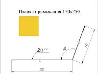 Планка примыкания 150*250 мм L=3 м GL PE-полиэстер 0,45 RAL 1018 - желтый цинк