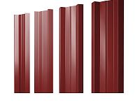 Штакетник М-образный (А) с прямым краем PE-полиэстер 0,45 мм RAL 3011 - коричнево-красный