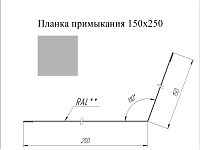 Планка примыкания 150*250 мм L=2 м GL PE-полиэстер 0,45 RAL 9006 - светлый алюминий