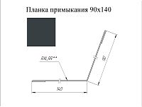 Планка примыкания 90*140 мм L=2 м GL Rooftop Matte RAL 7016 - антрацитово-серый
