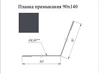 Планка примыкания 90*140 мм L=2 м GL Velur 20 RAL 7024 - серый графит