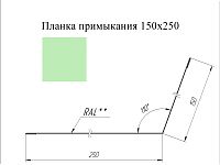 Планка примыкания 150*250 мм L=2 м GL PE-полиэстер 0,45 RAL 6019 - зеленая пастель